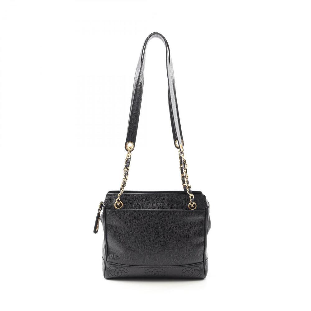 Chanel Triple Coco Tote Bag Black Grained Calfskin Caviar